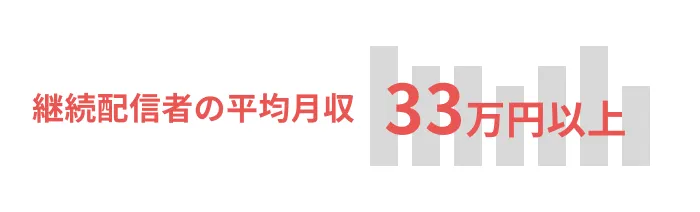継続配信者の平均月収 33万円以上